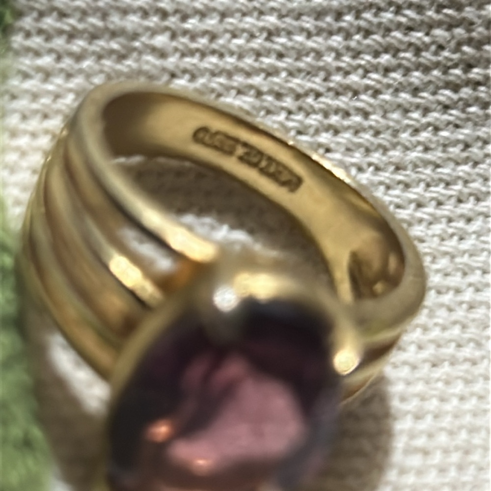 ESPO 14kt ge Amethyst and gold Cocktail Ring - Picture 8 of 8